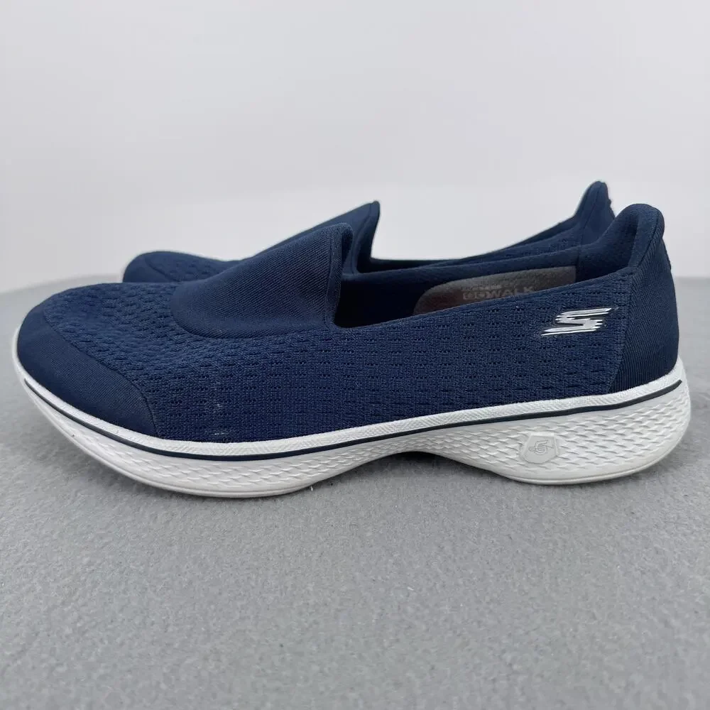 Skechers‎ GOwalk 4 Shoes Womens Size 7.5 Navy Walking Slip On Goga Max SN 14148